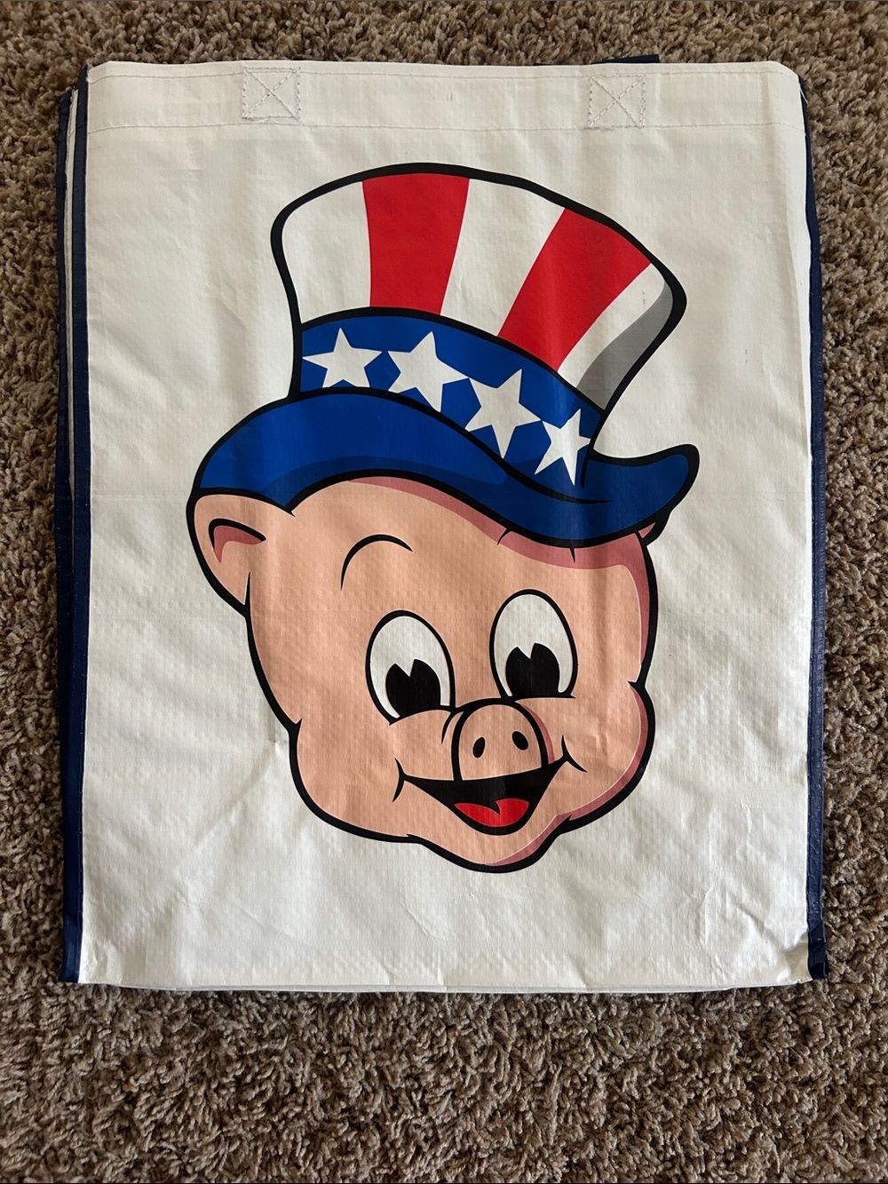 Patriotic Red, Blue and White Piggly Wiggly Tote